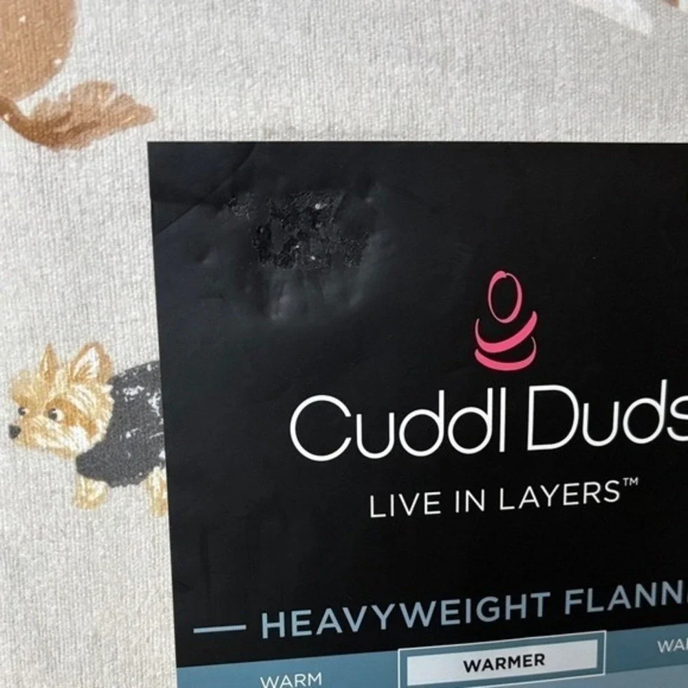 Cuddl Duds Dog Toss Heavyweight Flannel King Sheet Set Winter GIFT NEW